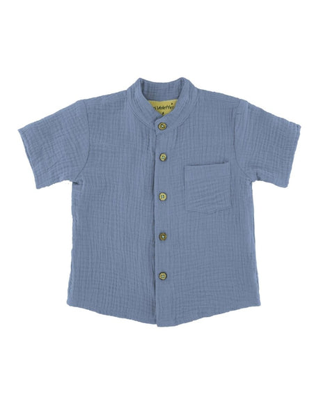 raphael shirt boys cloudy blue organic muslin