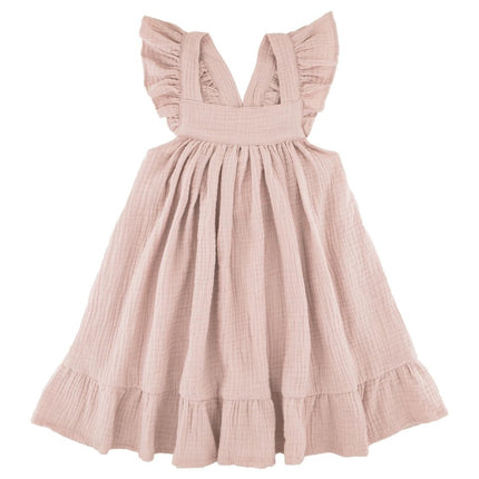 les vedettes organic muslin river dress soft pink
