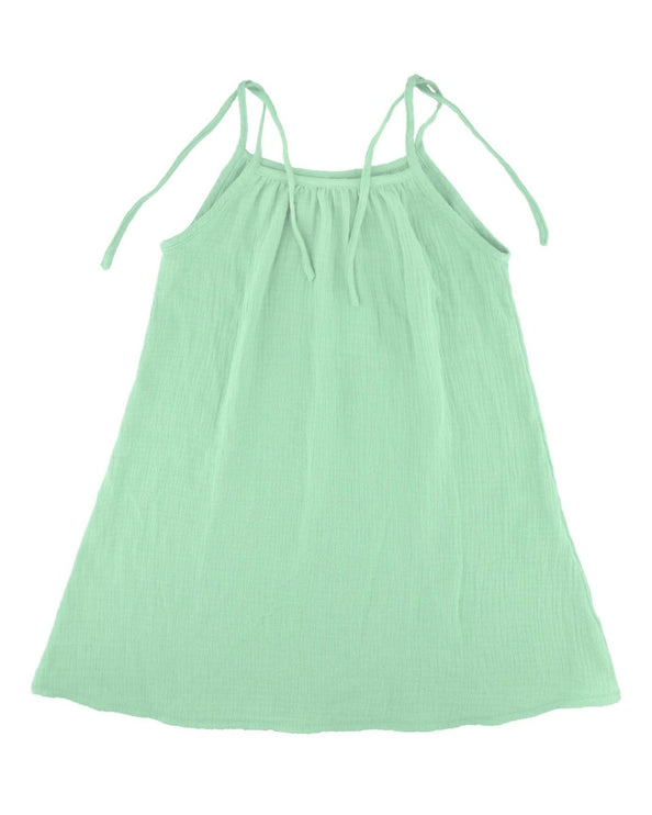 les vedettes organic muslin mint girl dress