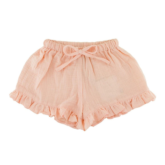 les vedettes shorts peach girls summer organic muslin