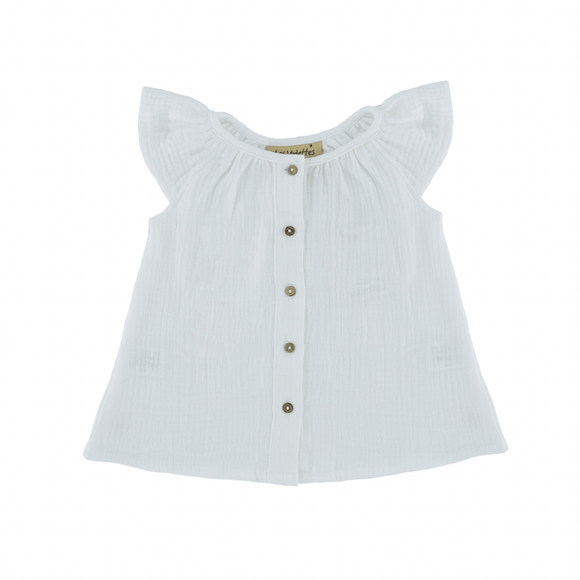 organic cotton les vedettes girls top white 