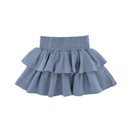 les vedettes organic muslin skirt cloudy blue