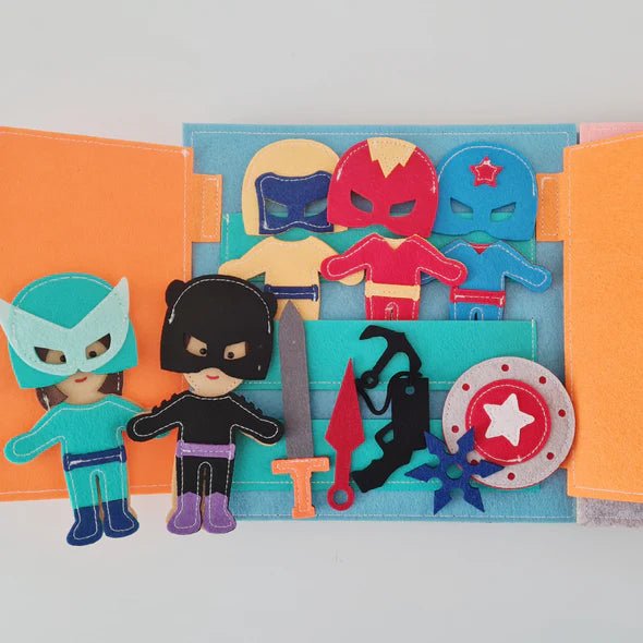 Let's be Heroes Busy Book page