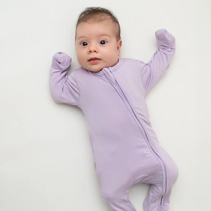 Baby in Lilac Zippered Sleepsuit
