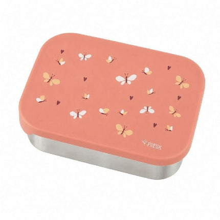 cute pink lunchbox with butterfly print from fresk
