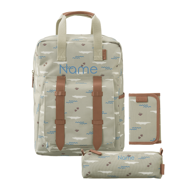 personalized schools bags in crocodile print