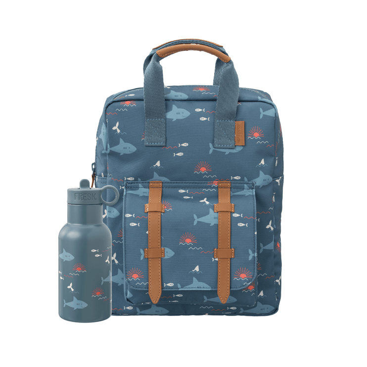 shark backpack with 350ml water bottle