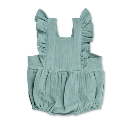 baby romper; green romper; cotton romper
