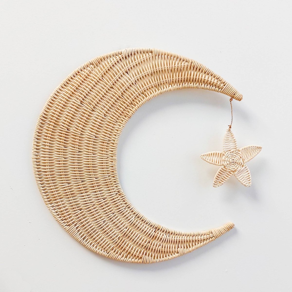handmade rattan moon and star