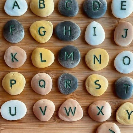 uppercase alphabet pebbles 