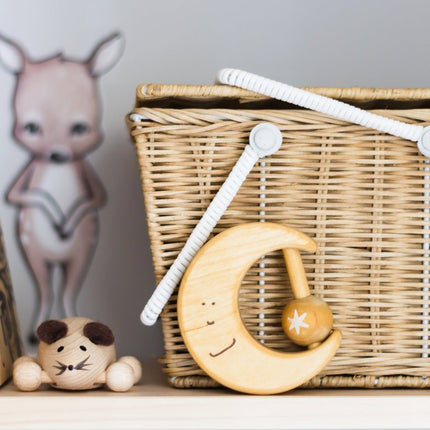 wooden baby rattle toy