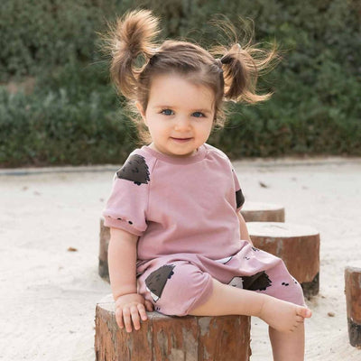 pink hedgehog shorts clothing set