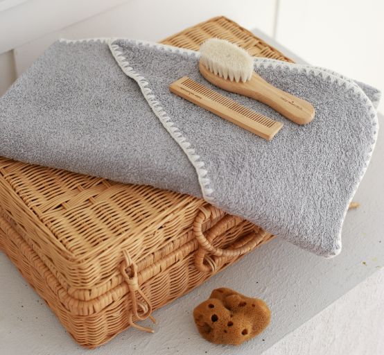 baby towel in grey