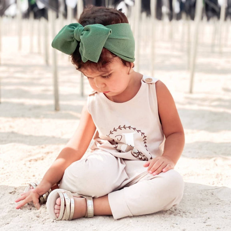 green oversized headbow