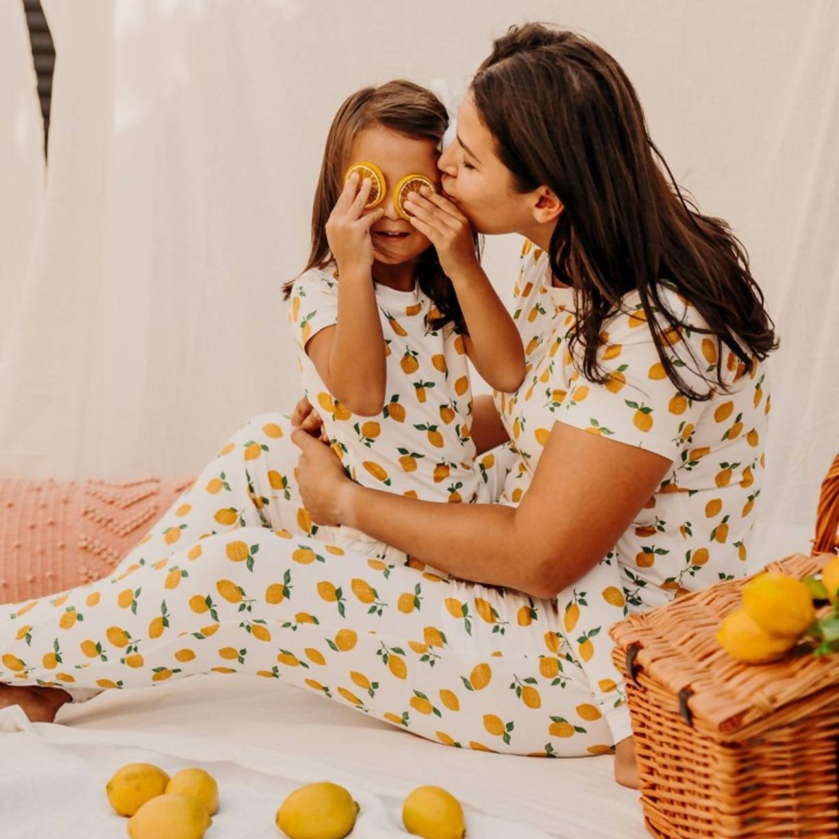 lemon print pajamas