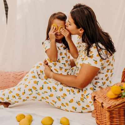 lemon print pajamas