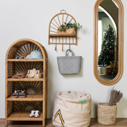 4 tier cabinet rattan