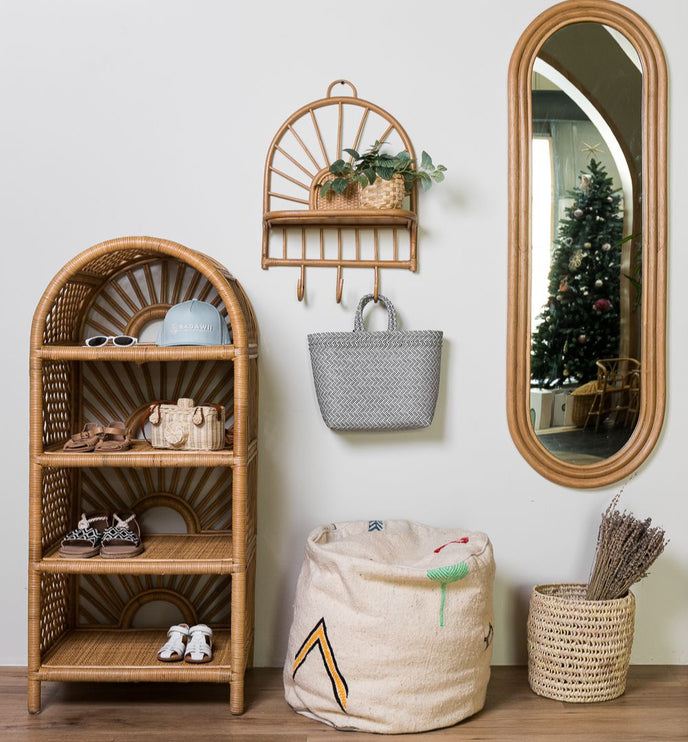 4 tier cabinet rattan