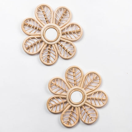 rattan flower with mirror 