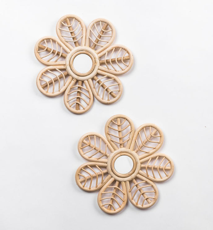 rattan flower with mirror 