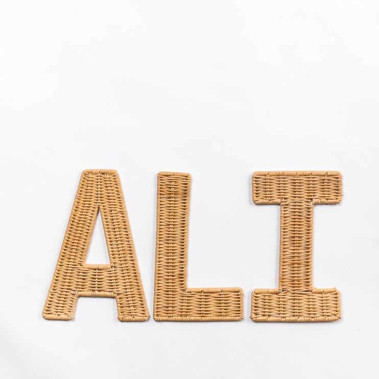 baby room rattan letters