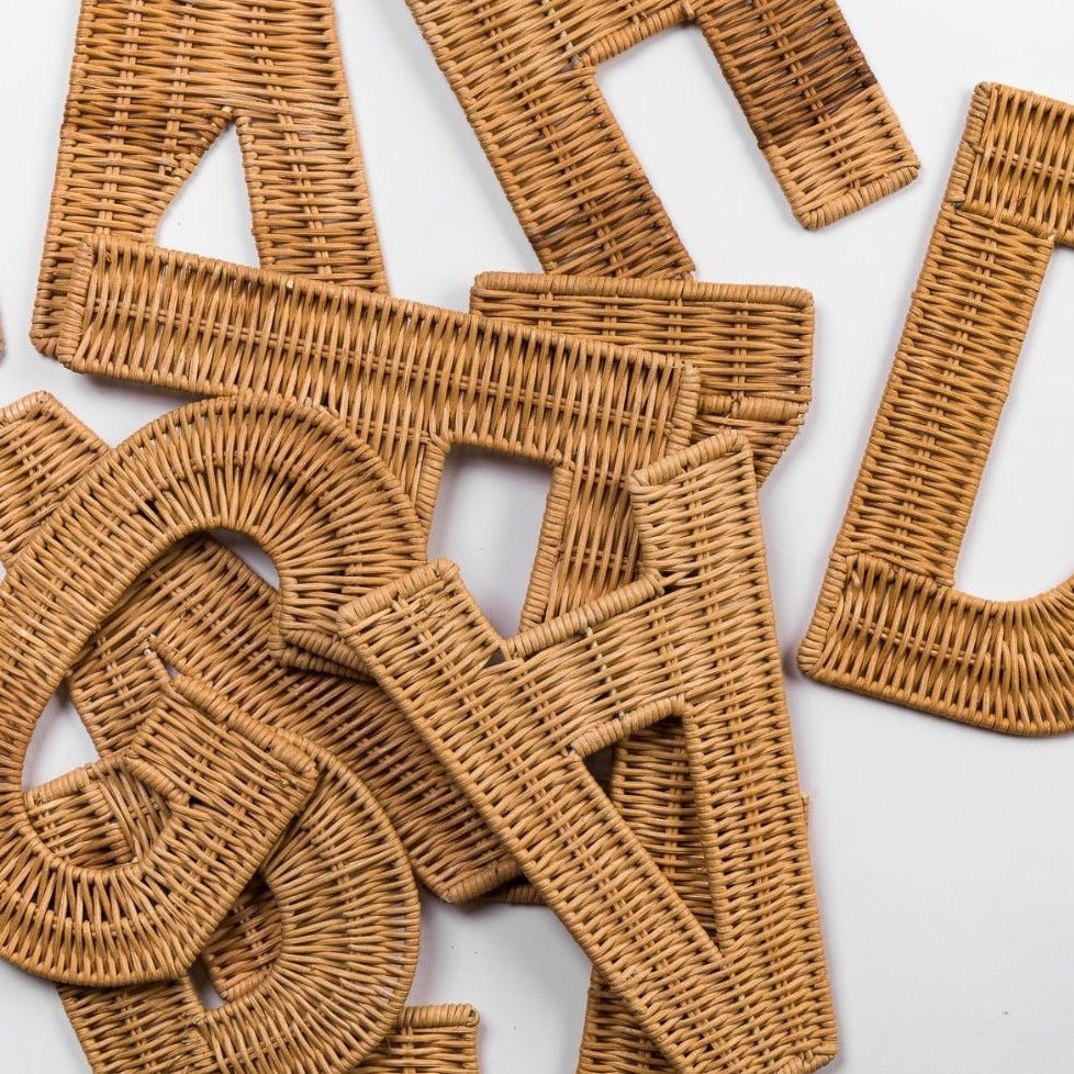 Custom 3d Rattan Lettering Rattan Letters Wall Decals โ maison tini