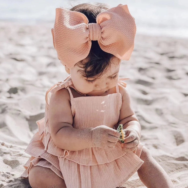 Oversized HeadBow - Deep Coral