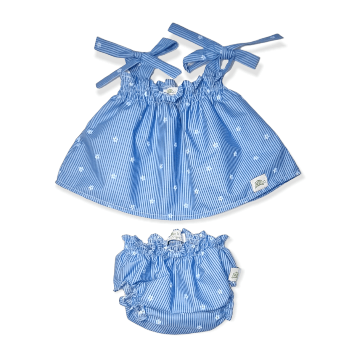 blue dress and bloomer for kids