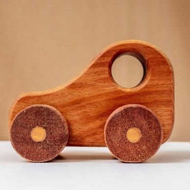 wooden flintstone car