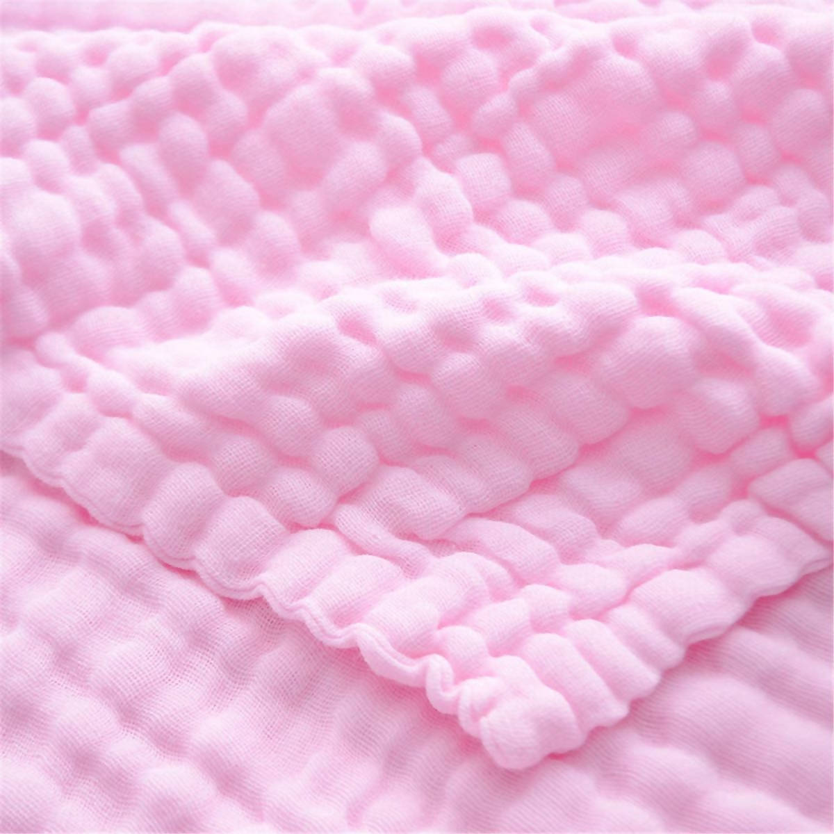 Organic Muslin Bath Towel- Baby Pink