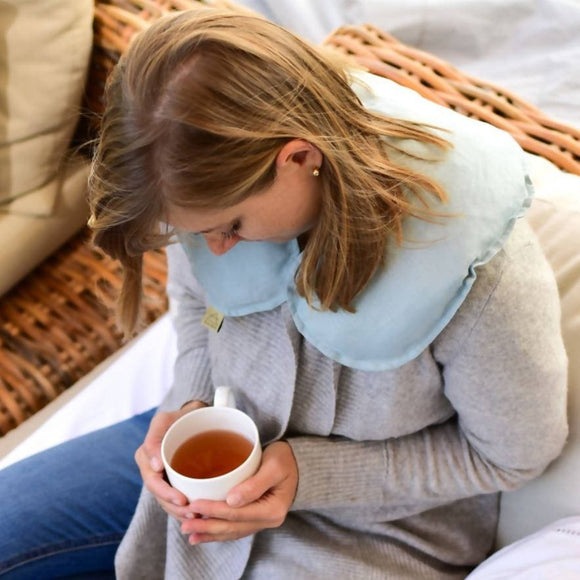 ocean blue cherrystone neck pillow 