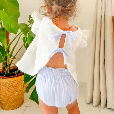 lace back blouse & bloomer 