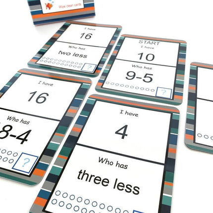 subtraction activity cards