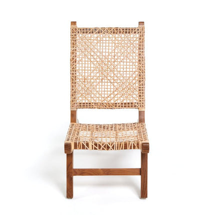 wooden chair with rattan