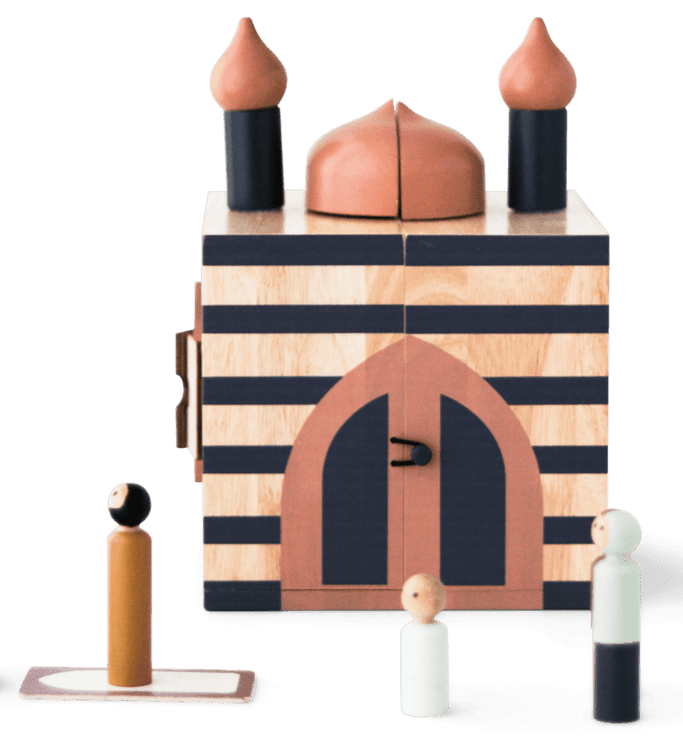 wooden masjid toy set