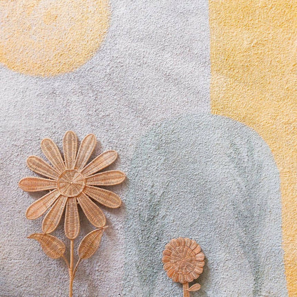rattan sunflower wall decal