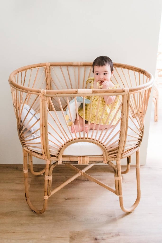 Reya Rattan Baby Cot