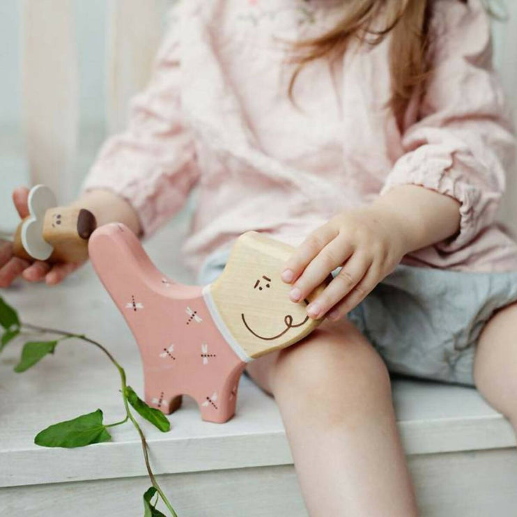 pink wooden toy