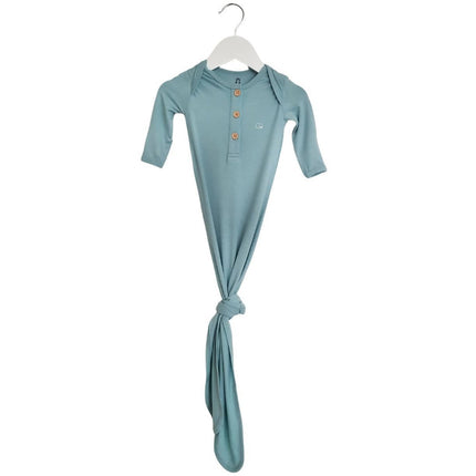 Organic Bamboo Knotted Gown & Beanie Set - soft sage