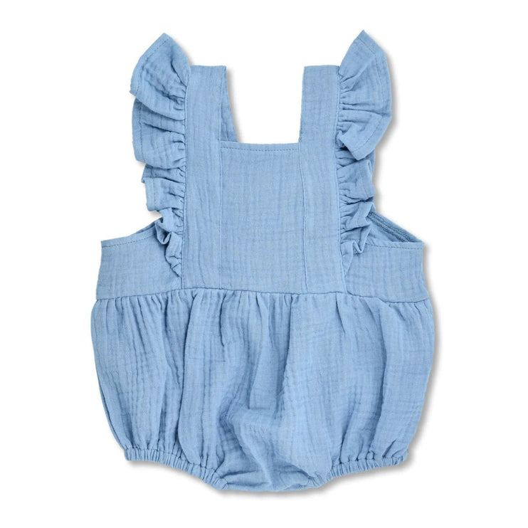 blue romper; baby blue romper; cotton romper for babies and toddlers
