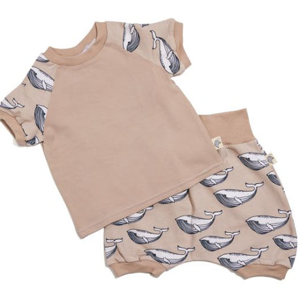 whale shorts clothing set
