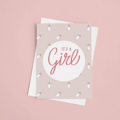it's a girl greeting card