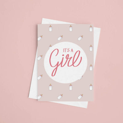 it's a girl greeting card